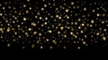 Gold star confetti and glitter on a black background for Festive holiday background. Celebration concept Beautiful decoration, Royalty Free Stock Photo