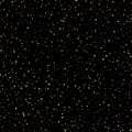 Gold star confetti rain festive pattern effect. Golden volume stars falling down isolated on black background. EPS 10 Royalty Free Stock Photo