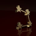 Gold Star constellation zodiac icon isolated on brown background. Minimalism concept. 3D render illustration Royalty Free Stock Photo