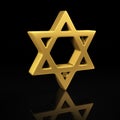 Gold Star of David on black