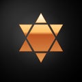 Gold Star of David icon isolated on black background. Jewish religion symbol. Symbol of Israel. Vector Illustration Royalty Free Stock Photo