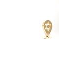 Gold Star of David icon isolated on white background. Jewish religion symbol. Symbol of Israel. 3d illustration 3D Royalty Free Stock Photo