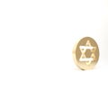 Gold Star of David icon isolated on white background. Jewish religion symbol. Symbol of Israel. 3d illustration 3D Royalty Free Stock Photo