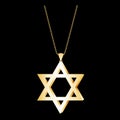 Star of David Gold Pendant Royalty Free Stock Photo