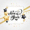 Gold star Happy New Year logo