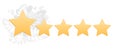 Gold star icon on grey and white backdrop. Positive review, Online satisfaction, Evaluation system icon. Premium quality