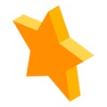 Gold star icon, isometric style Royalty Free Stock Photo