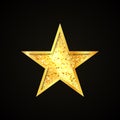 Gold star icon single design decorative element. Isolated golden shiny stellar shape object