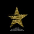 Gold star isolated on black background . Vector for your Design. Royalty Free Stock Photo