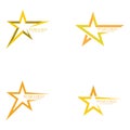 Gold Star Logo with Black Background. Royalty Free Stock Photo