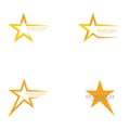 Gold Star Logo with Black Background. Royalty Free Stock Photo