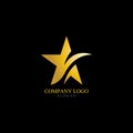 Gold Star Logo and Symbol Vector. Royalty Free Stock Photo