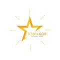 Gold Star Logo Vector in elegant Style with Black BackgroundGold Star Logo Vector in elegant Style with Black Background.