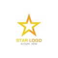 Gold Star Logo Vector in elegant Style with Black BackgroundGold Star Logo Vector in elegant Style with Black Background. Royalty Free Stock Photo