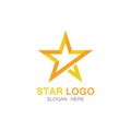 Gold Star Logo Vector in elegant Style with Black BackgroundGold Star Logo Vector in elegant Style with Black Background. Royalty Free Stock Photo