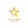 Gold Star Logo Vector in elegant Style with Black BackgroundGold Star Logo Vector in elegant Style with Black Background. Royalty Free Stock Photo