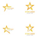 Gold Star Logo Vector in elegant Style with Black BackgroundGold Star Logo Vector in elegant Style with Black Background. Royalty Free Stock Photo