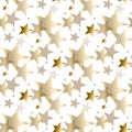 Gold star luxury pastel color seamless pattern. Royalty Free Stock Photo