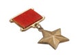 The Gold Star medal is a special insignia `Hero` of the Soviet Union Royalty Free Stock Photo