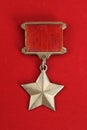 The Gold Star The Gold Star medal title `Hero` in the Soviet Union Royalty Free Stock Photo