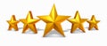 Gold star rating with five golden stars Royalty Free Stock Photo