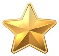 Gold Star Shiny Medal Symbol Award Badge Icon