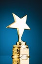 Gold star trophy Royalty Free Stock Photo