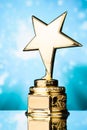 Gold star trophy Royalty Free Stock Photo
