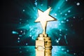 Gold star trophy Royalty Free Stock Photo