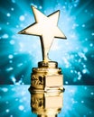 Gold star trophy Royalty Free Stock Photo