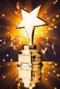 Gold star trophy Royalty Free Stock Photo