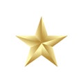 Gold star volumetric vector on a white background