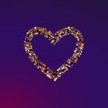 Gold Starry Vector Purple Background. Gilded