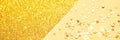 Gold stars background. Yellow glitter backdrop. New year luxury snow