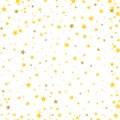 Gold stars confetti scatter shiny seamless pattern abstract back