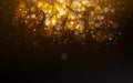 Gold stars falling confetti, dust, glowing particles scatter glitter blinking shine sparkle celebration award abstract background