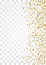 Gold stars falling confetti frame isolated on transparent background. Golden abstract pattern Christmas, New Year Royalty Free Stock Photo