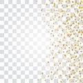 Gold stars falling confetti frame isolated on transparent background. Golden abstract pattern Christmas, New Year Royalty Free Stock Photo