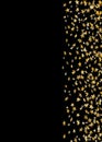 Gold stars falling confetti isolated on black background. Golden abstract random pattern Christmas card, New Year Royalty Free Stock Photo