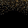 Gold stars falling confetti isolated on black background. Golden explosion confetti. Abstract decoration. Holiday stars Royalty Free Stock Photo
