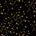 Gold Stars Faux Foil Metallic Star Black Background