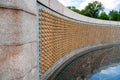 Gold stars on the Freedom Wall, part of the National World War II Memorial in Washington, D.C