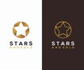 Gold of Stars logo design concept, Stars logo template