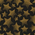 Gold stars pattern. Vector seamless celebration background Royalty Free Stock Photo