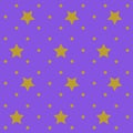 Gold Stars with Purple Repeat Pattern Background Royalty Free Stock Photo