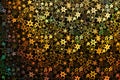 Gold stars shimmer in different shades, starry bokeh, background Royalty Free Stock Photo