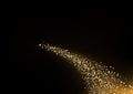 Gold Stars, Spots and dust scatter sparkle motion on black space decorative splashing celebration abstract background vector Royalty Free Stock Photo