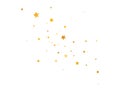 Gold stars trail on white background. Glitter star elegant design elements. Golden shooting star. Magic decoration Royalty Free Stock Photo