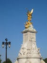 Gold statue in front of Buckingham palace in London, England Royalty Free Stock Photo