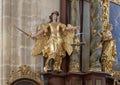 Gold statue of Lady Justice, Interior Piarist Church, Krems on the Danube, Austria Royalty Free Stock Photo